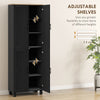 Modern Kitchen Cupboard Storage Cabinet with 6 Shelves, Black
