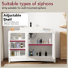 White Bathroom Under Sink Cabinet Basin Storage Cupboard Vanity Unit With 2 Door