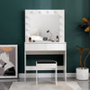 Dressing Table with LED Mirror Modern Makeup Desk Vanity Table Set + Stool White