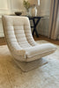 Fabric Relax Armchair 360° Recliner Accent Chair Cream Upholstered Lounge Seat