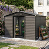 10x6FT Garden Shed Metal Apex Roof Outdoor Storage XL House With Free Foundation