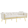 Modern Velvet Sofa Bed 2 Seater Click Clack Sofa Settee Recliner Couch White