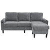 L-Shaped Corner Sofa with Chaise Lounge 3-Seater Modular Sofa for Living Room