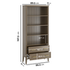 Dark Wood Tall Office Bookcase with 2 Drawers - Delilah DLH013