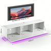 TV Stand Modern High Gloss Doors Entertainment Unit Cabinet With RGB LED Li