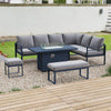 Patio Furniture Set with Fire Pit Table Sectional Sofa Set, Alu Conversation Set