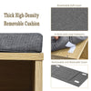 Wooden Shoe Bench Shoe Storage Rack Cabinet Organizer Seat Cushion-Natural