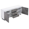 Sydney Large High Gloss Sideboard In White And Concrete Effect