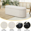 45.5" White Teddy Velvet Long Storage Bench Ottoman Upholstered End of Bed Stool
