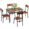 5-Pcs Dining Table Set w/4 Upholstered Chair,Space-Saving Dining Set for Kitchen