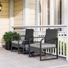 Rattan Garden Bistro Set, 3 Piece Rattan Garden Furniture with Cushions, Black