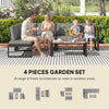 Outdoor Sofa 4-Piece Garden Furniture Set with Texteline Mesh, Dark Grey