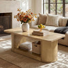 120CM Rectangular Coffee Table Wooden Center Table with Storage for Living Room
