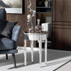 Modern Glass Mirrored Round Coffee Table Accent Side Table Italian Silver Tables