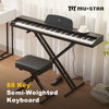 ♬Mustar 88 Key Semi Weighted Digital Piano Portable Keyboard Stool Chair