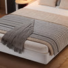Modern Double Bed with Reading Light & Includes Bedside Table, Velvet 135x190cm