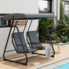 2-Person Garden Swing Seat Outdoor Porch Swing Chair w/ Adjustable Canopy Cover