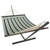 Outdoor Hammock with Stand Detachable Pillow for Garden, Patio, Green