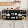 Sideboard Kitchen Cabinet with Drawer, Shelf Doors & Adjustable Shelves, Black