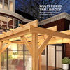 3 x 3 m Wooden Pergola Kit, Garden Gazebo Shelter for Climbing Vines, Dark Brown