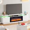 70'' TV Stand 36'' Electric Fireplace Storage Cabinet Media Flame Entertainment