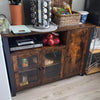 Large Industrial Glass Fronted Sideboard Storage Buffet Cabinet Kitchen Cupboard