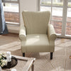 Upholstered Modern Accent Chair, Armchair with Wood Legs, Beige