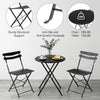 3PCS Dining Table Set Metal Table 2 Chairs Compact Space Saving Kitchen Bistro