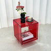 Acrylic Side Table Acrylic End Table Decorative Bathroom Bedroom with Sleek Edge