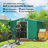 9 x 6FT Galvanised Garden Storage Shed with Sliding Door, Green