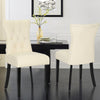 2 pcs Faux Leather Dining Chairs Set PU Seat Soft Back Wooden Legs Kitchen Chair