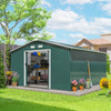 13 x 11ft Garden Shed Storage with Foundation Kit and Vents, Green