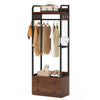 Freestanding Closet Organizer Small Clothes Rack with Drawers and Shelves