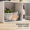 5-tier Display Shelving Storage Bookcase S Shape Bookshelf, White