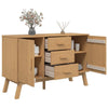 Sideboard Kitchen Storage Cabinet Shelves Brown 114x43x73.5cm Solid Wood Pine