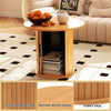 40CM/60CM Coffee Table Round Wood Side Table Sets With Hidden Storage Walnut