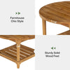 80cm Round Coffee Table 2-Tier Modern Wooden Accent Center Table for Living Room