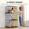 3-Tier Large Cat Cage Indoor, Detachable Metal Wire Kennel with Hammock