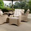 6 Seater Beige Round Rattan Garden Dining Set with Lazy Susan Built-in Ic FTR260