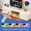 185cm High Gloss TV Stand Cabinet with Power Outlets & RGB LED Light & 2 Dmiqerl