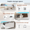 LEd Coffee Table with Drawer Storage, High Gloss Coffee Table for Living Room