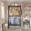 Heavy Duty Metal Double Rail Clothes Garment Hanging Rack Shelf Display Stand UK