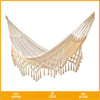 Large Boho Cotton Fringe Double Camping Hammock Bed White 2 Person 200x150cm