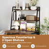 Dog Crate Furniture Industrial Dog Kennel with Storage Shelves-Brown