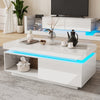 LEd Coffee Table with Drawer Storage, High Gloss Coffee Table for Living Room