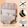 Double Upholstered Bed 4ft6 135x190cm with Velvet Headboard & Study Slats, Beige