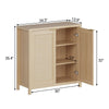 Rattan Storage Cabinet,Freestanding Cupboard w/ 2 Adjustable Shelves,for Bedroom