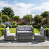 4PC Rattan Garden Furniture Set Sofa Chairs Glass Table Patio Outdoor Seating