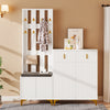 Shoe Storage Cabinets with Drawers, Shoe Bench and Coat Rack Wardrobe Set White