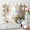 Large Bluetooth Hollywood Vanity Mirror with Lights 15LED Dimmable Makeup Mirror